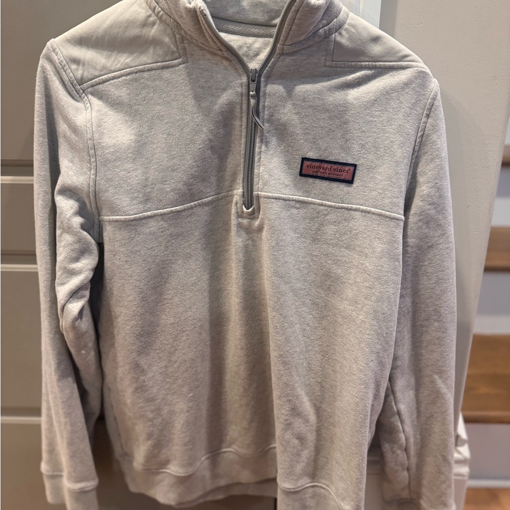 Vineyard Vines Kids XL Light Gray Quarter-Zip Shepshirt